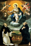 The Virgin and Child with St. Dominic and St. Nicholas of Tolentino - by Antonio Carocci Preci, 1658 - Church of St. Francesco - Cascia