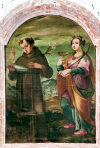 St. Anthony of Padova and Saint Lucia - Pierino Cesarini, 1584 - Church of St. Nicholas - Scheggino