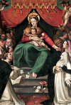 Our Lady of the Rosary, St. Dominic and St. Catherine of Siena - Peter Cesarei, 1595 - Church of St. Nicholas - Scheggino