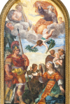Holy Trinity and Saints Artemio, Candida and Anthony of Padova - Salvi Castellucci - Church of St. Nicholas - Usigni - Poggiodomo